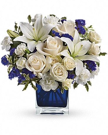 Bouquet beauté bleu et blanc