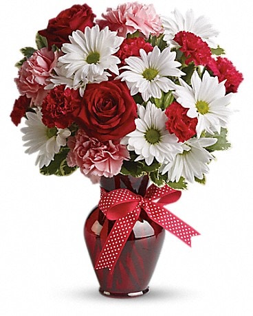 Bouquet Câlin et bisous avec roses rouges