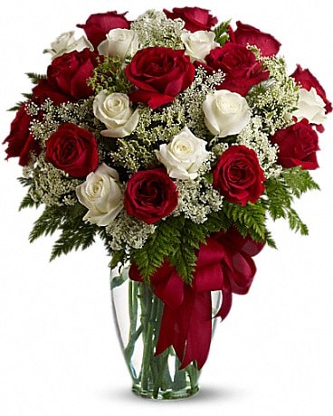 Bouquet Amour divin avec roses à longues tiges 
