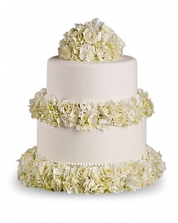 Arrangement spécialisé et décoration de gâteau Doux bouquet blanc