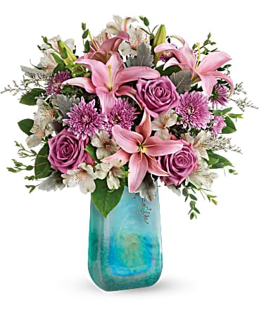 Bouquet de fleurs Trésor de verrerie d'art de Teleflora