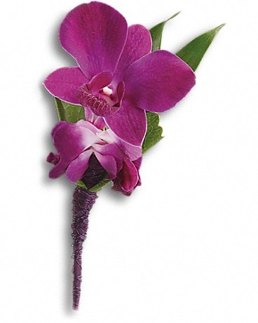 Boutonnière boutonnière Orchidée violette parfaite