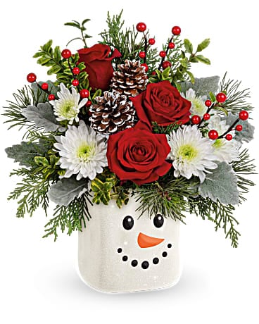 Bouquet de fleurs Bonhomme de neige souriant de Teleflora