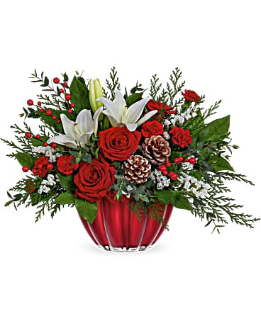 Bouquet vibrant de pièce maîtresse de Noël de Teleflora
