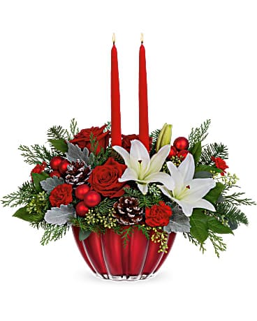 Bouquet centre de table Noël joyeux de Teleflora