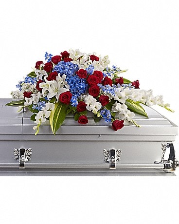 Arrangement floral de condoléances gerbe de cercueil Distinction