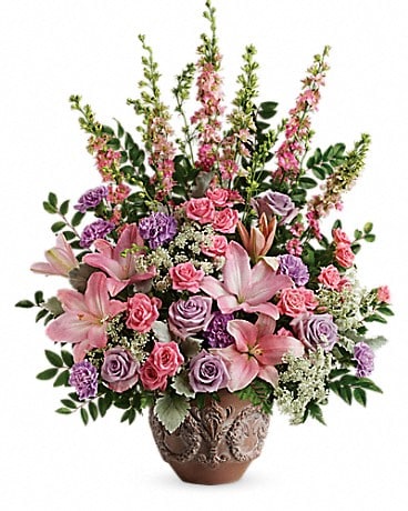 Arrangement floral et bouquet Douceur rose pâle de Teleflora