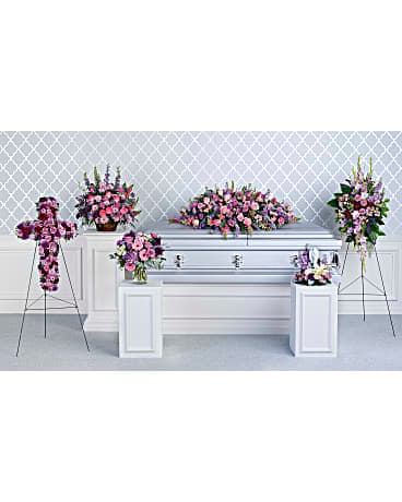 Arrangement floral de condoléances de la Collection Hommage lavande de Teleflora