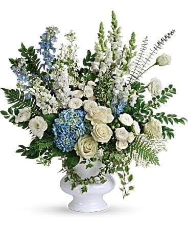 Arrangement floral de condoléances et bouquet Chéri et aimé