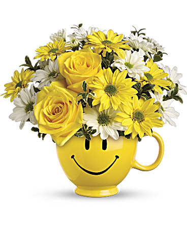 Bouquet Be Happy® avec roses T43-1A de Teleflora