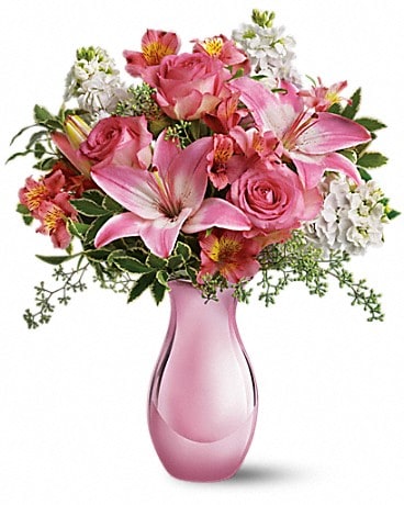 Bouquet Reflets roses avec des roses de Teleflora