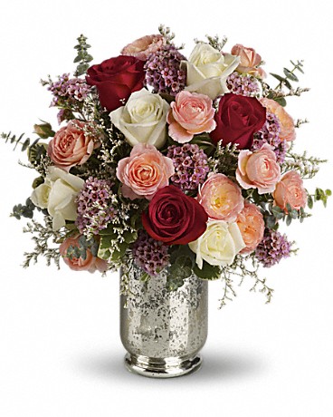 Arrangement floral avec bouquet Toujours à toi de Teleflora