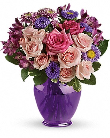 Bouquet Fusion pourpre avec des roses de Teleflora