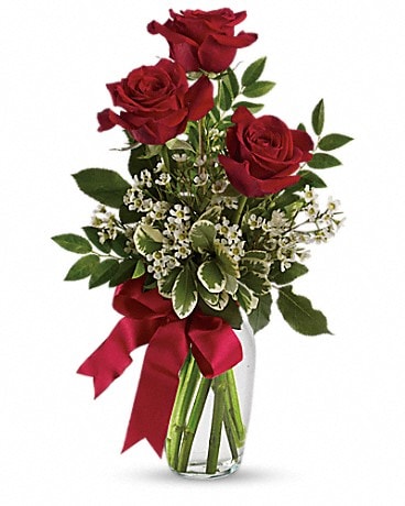 Bouquet Pensées pour toi avec roses rouges