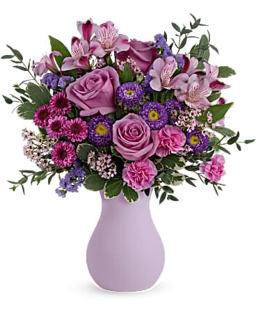 Bouquet de fleurs violettes coquettes de Teleflora