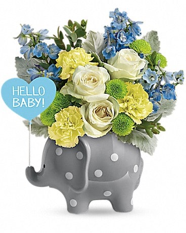 Bouquet Bonjour doux bébé de Teleflora – bouquet bleu