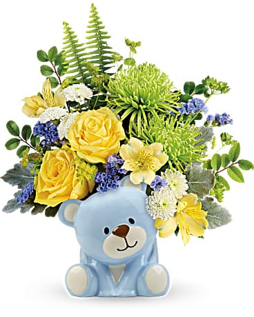 Bouquet Ours bleu joyeux de Teleflora