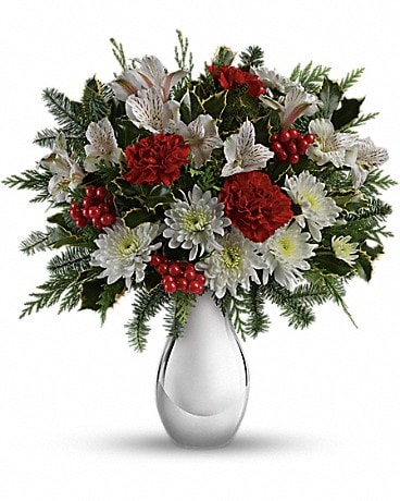 Bouquet de fleurs Argent et flocons de neige de Teleflora