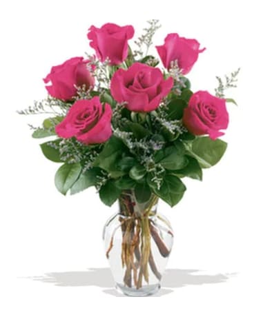 6 Disposition de fleurs Roses in a Vase (rouge exclu)