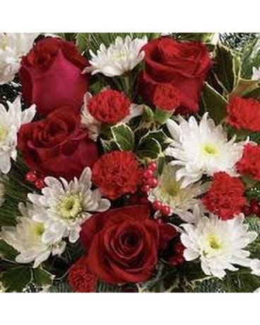 Choix du Fleuriste Rouge et Blanc fleur arrangement floral