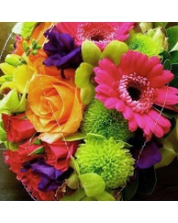 Le choix du fleuriste. Bouquet de couleurs assorties
