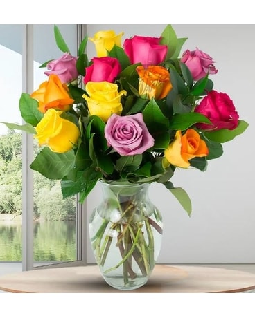 12 Mélanger les roses (dans le vase) disposition florale