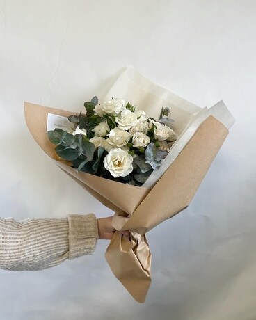 Bouquet blanc de majolique