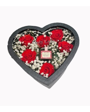 Symphony of Love - Boîte fleur de rose 1 panier cadeau