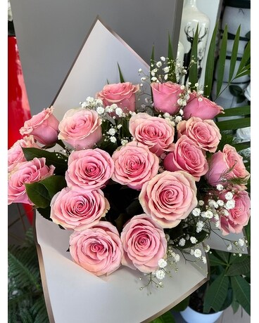SPÉCIAL 18 ROSES ROSE ! Arrangement floral