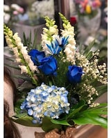 Taille du bouquet bleu gradué, hauteur en pouces et largeur en pouces.