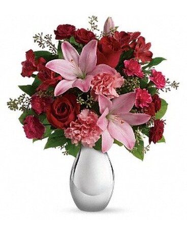 Teleflora combine deux emplois embrasser bouquet de fleurs